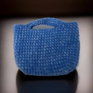 Mini Handmad Blue Crochet Purse